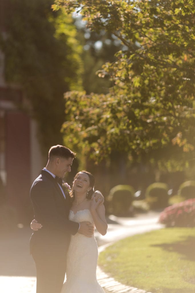 couple on their wedding day at Ashford Estate