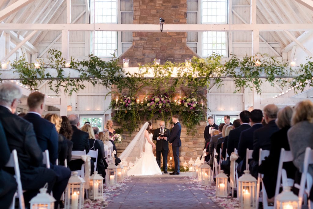 bride and groom at alter at Ashford Estate