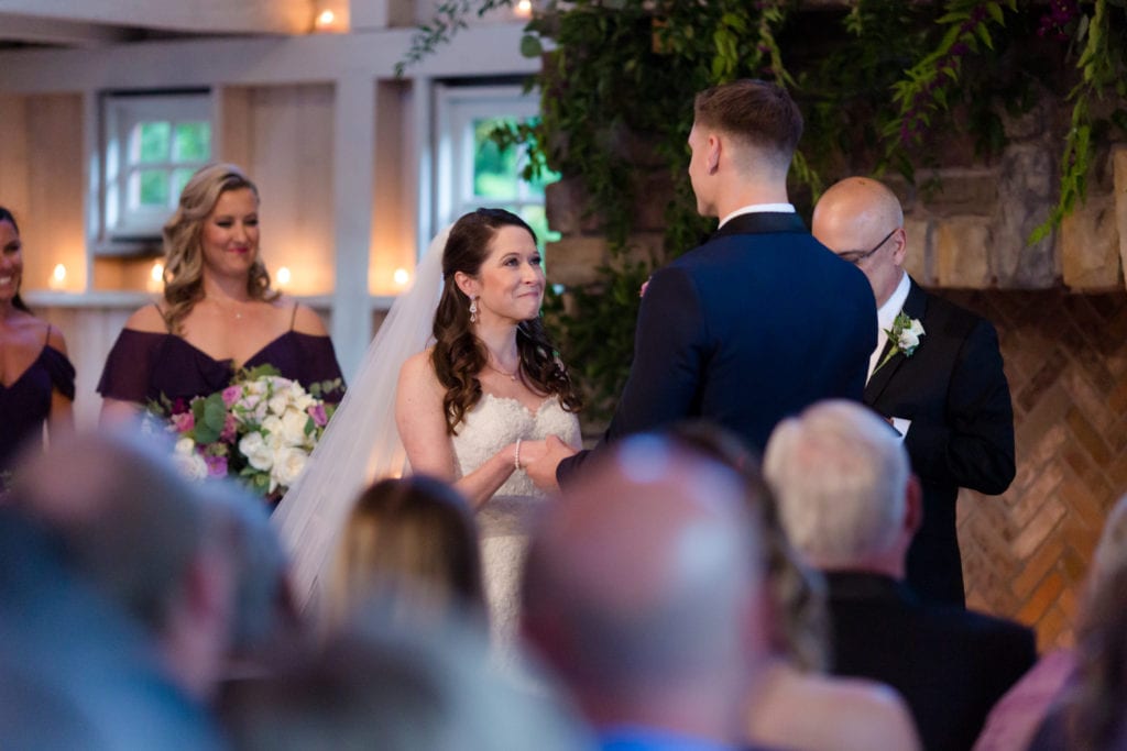 wedding ceremony photography of bride and groom