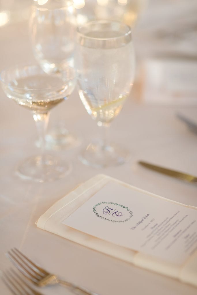 crane & Co wedding menus