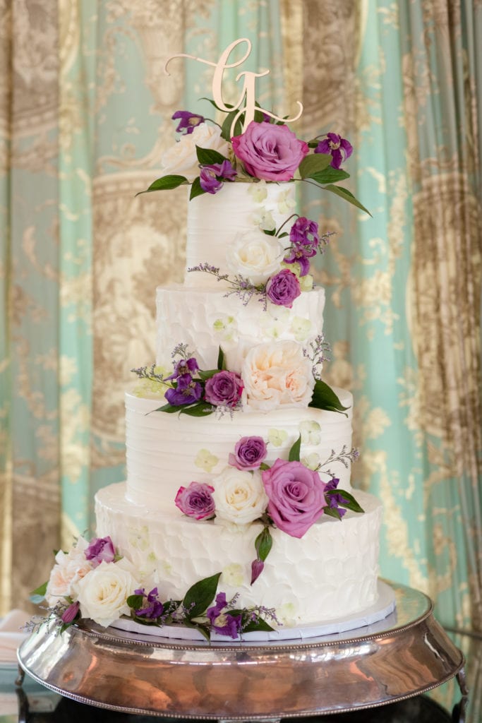 5 tiered floral wedding cake, the bake works wedding cake