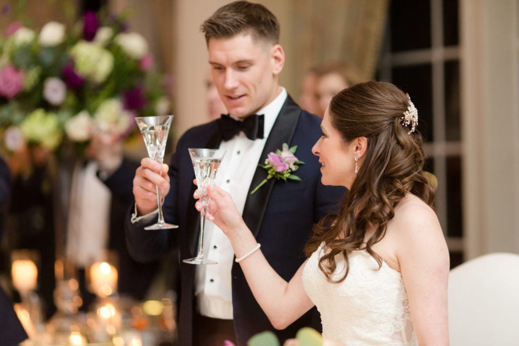 bride and groom wedding toast