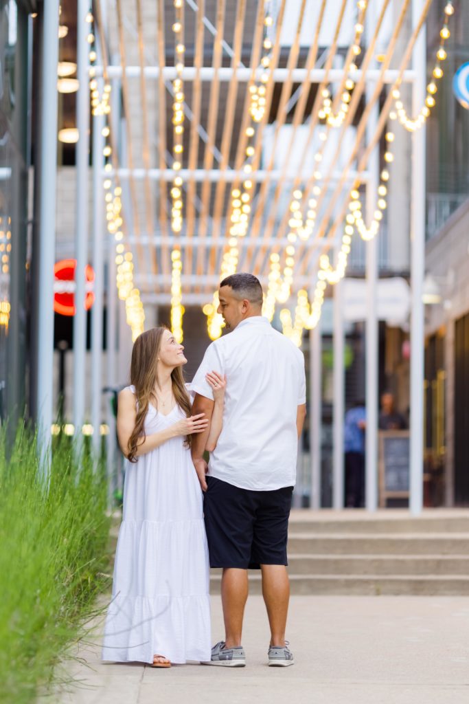 Engagement photos - string lights Austin, Texas