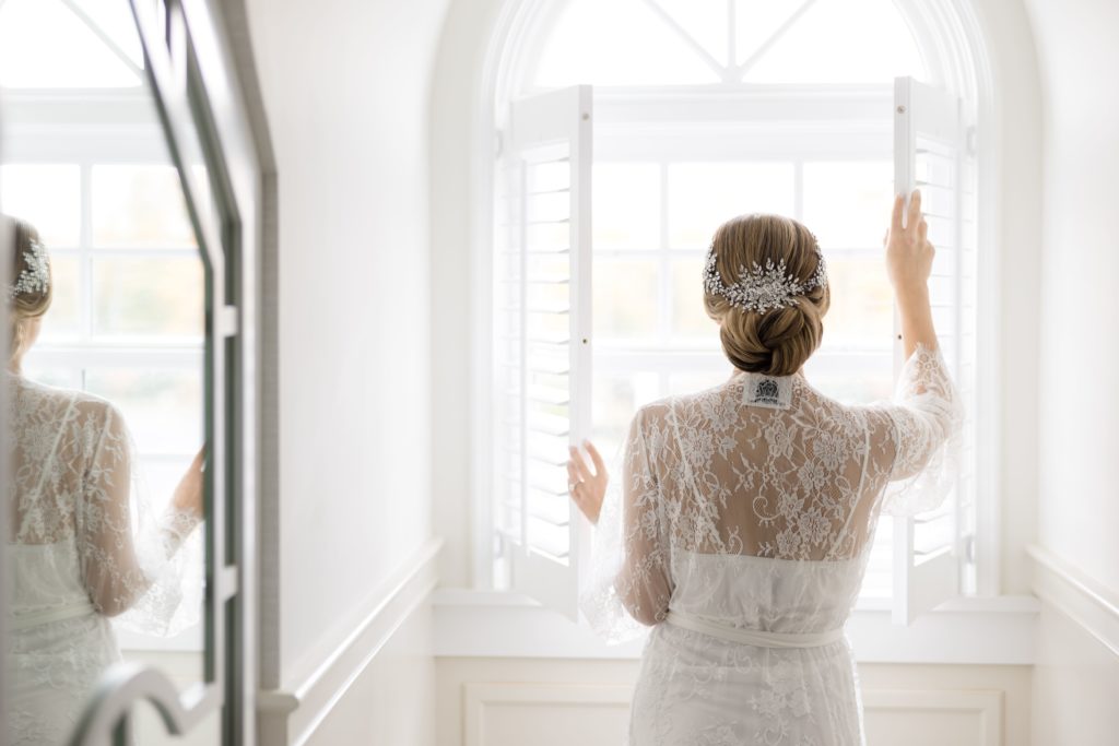 bridal preparations, crystal hair accessories