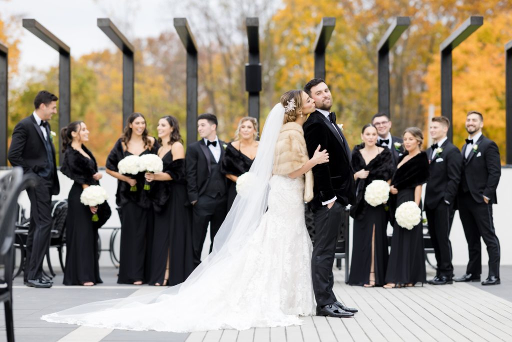 wedding portraits, Maggie Sottero Designs wedding gown, classic tux