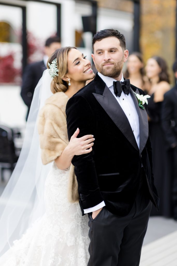 wedding portraits, Maggie Sottero Designs wedding gown, classic tux