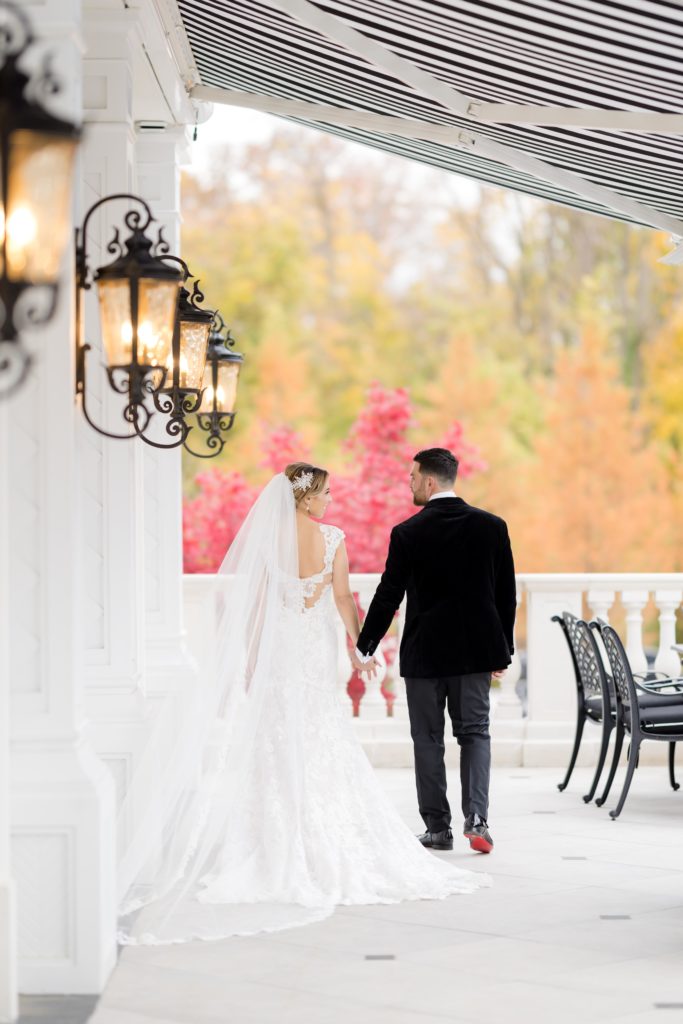 Wedding portraits, Maggie Sottero Designs wedding gown, classic tux