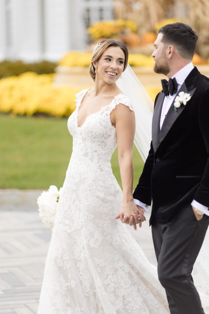 Wedding portraits, Maggie Sottero Designs wedding gown, classic tux