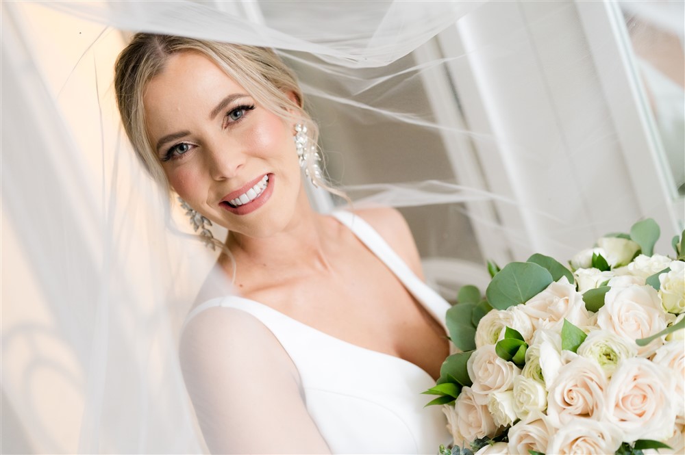 bride veil portrait