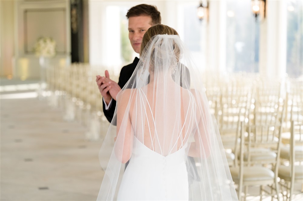 groom happy to see his bride