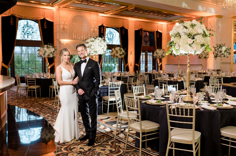 bride and groom reception portrait