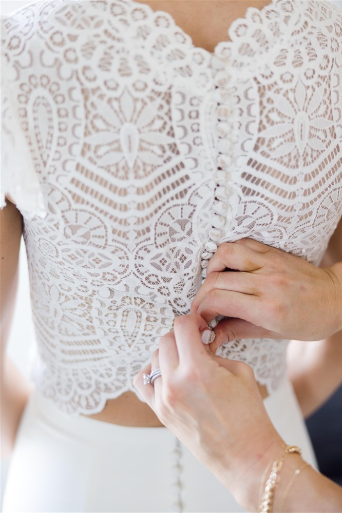 bride getting ready dress details