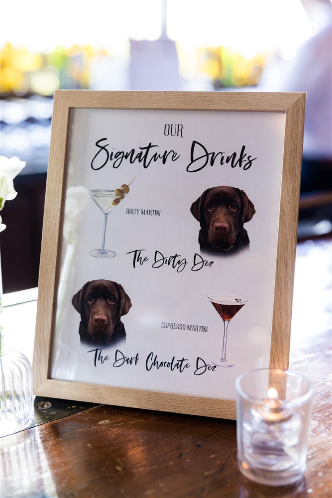 custom dog cocktails sign