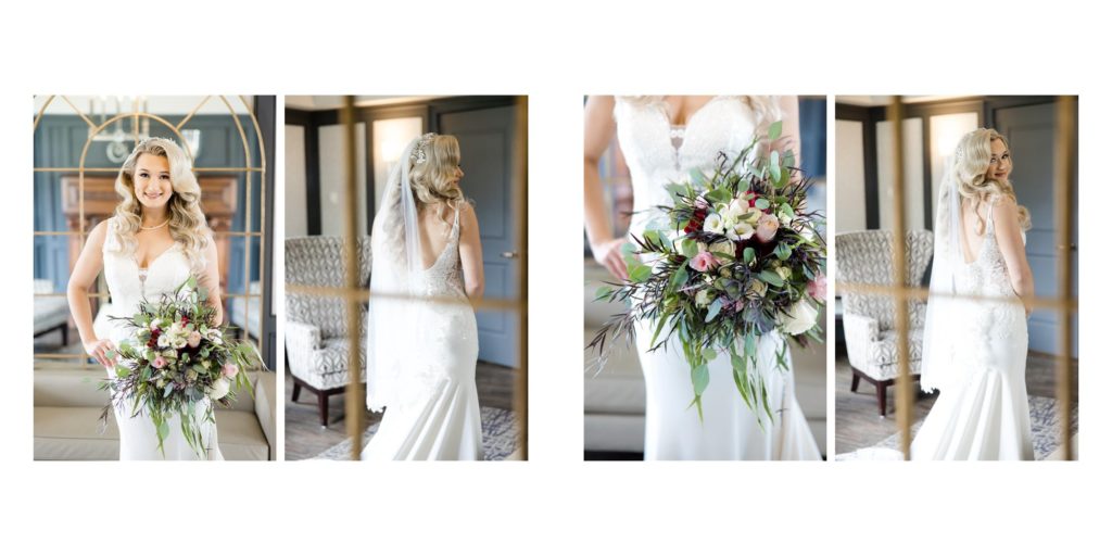 bride holding her bouquet from bouquet shop flowers