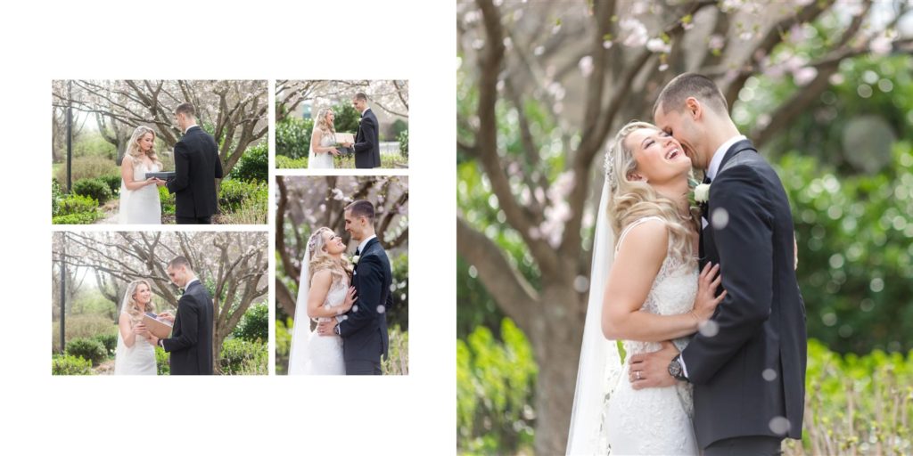 bride and groom smile wedding day portraits