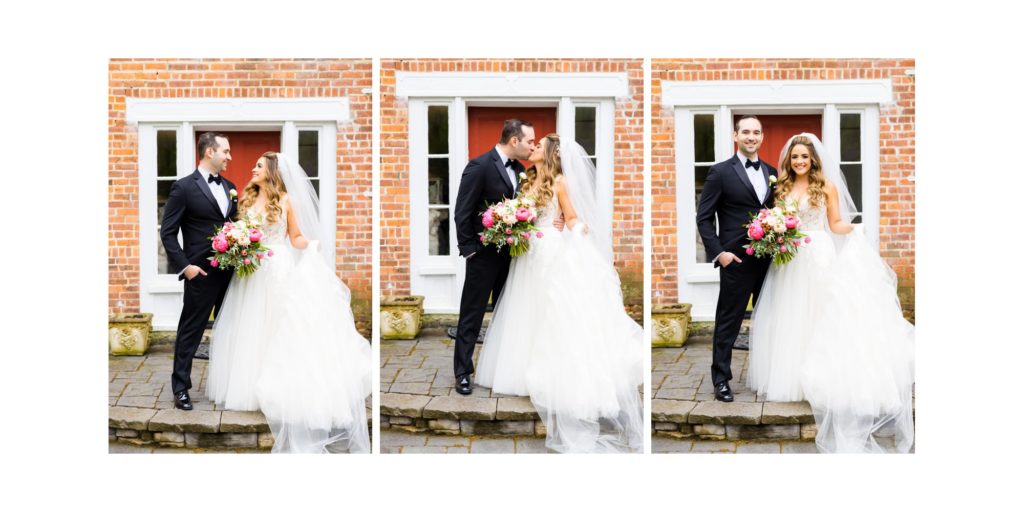 perona farms red door bride and groom portrait