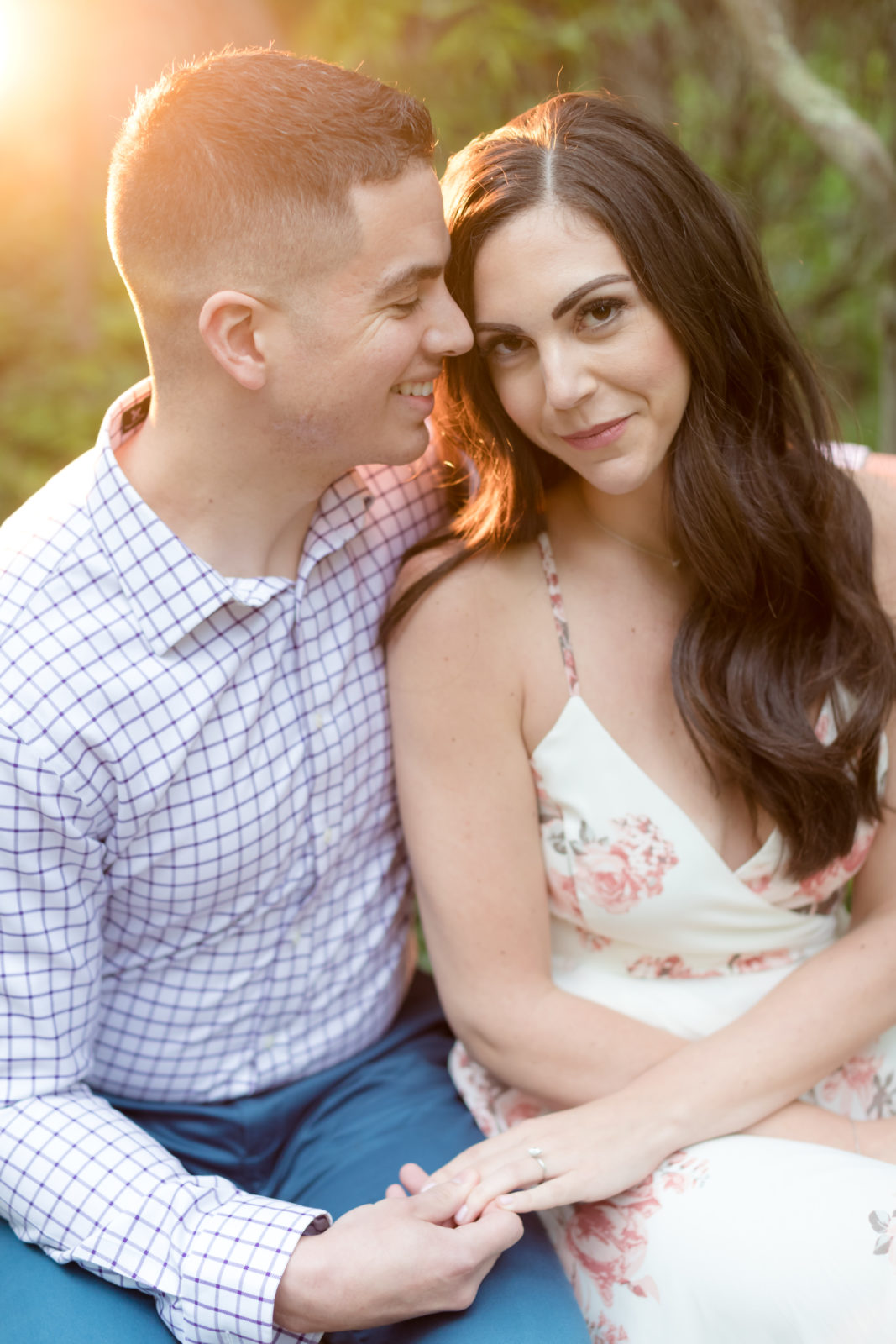 GOLDEN HOUR ENGAGED COUPLE SAYEN GARDENS 