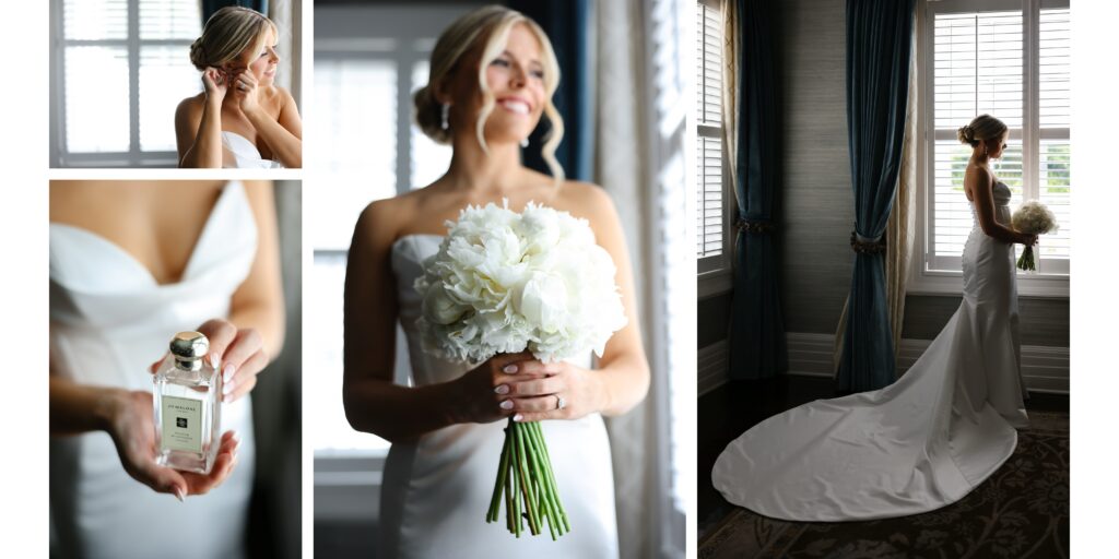 NJ Weddings bride getting ready and her bouquet