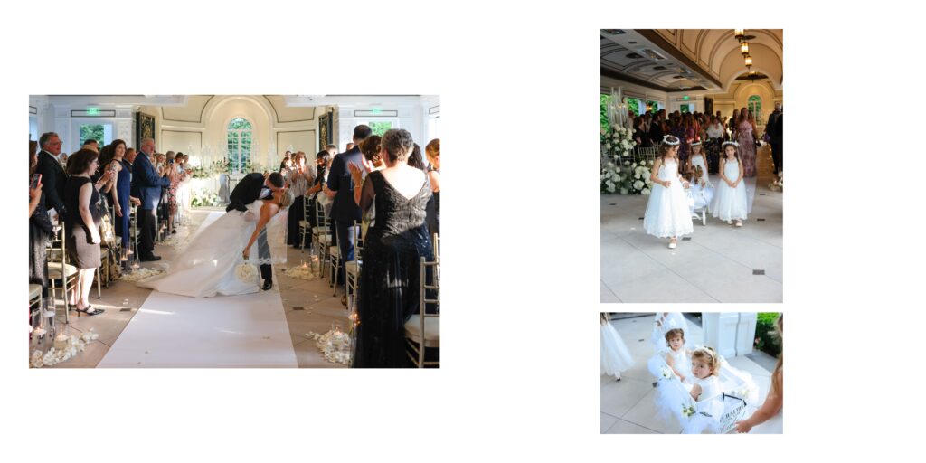 NJ Weddings cute kids and a kiss at the wedding ceremony