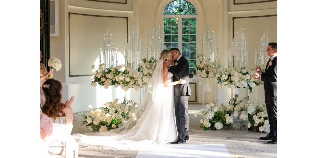 NJ Weddings wedding first kiss as a couple